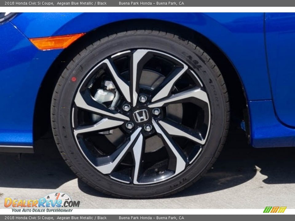 2018 Honda Civic Si Coupe Aegean Blue Metallic / Black Photo #13