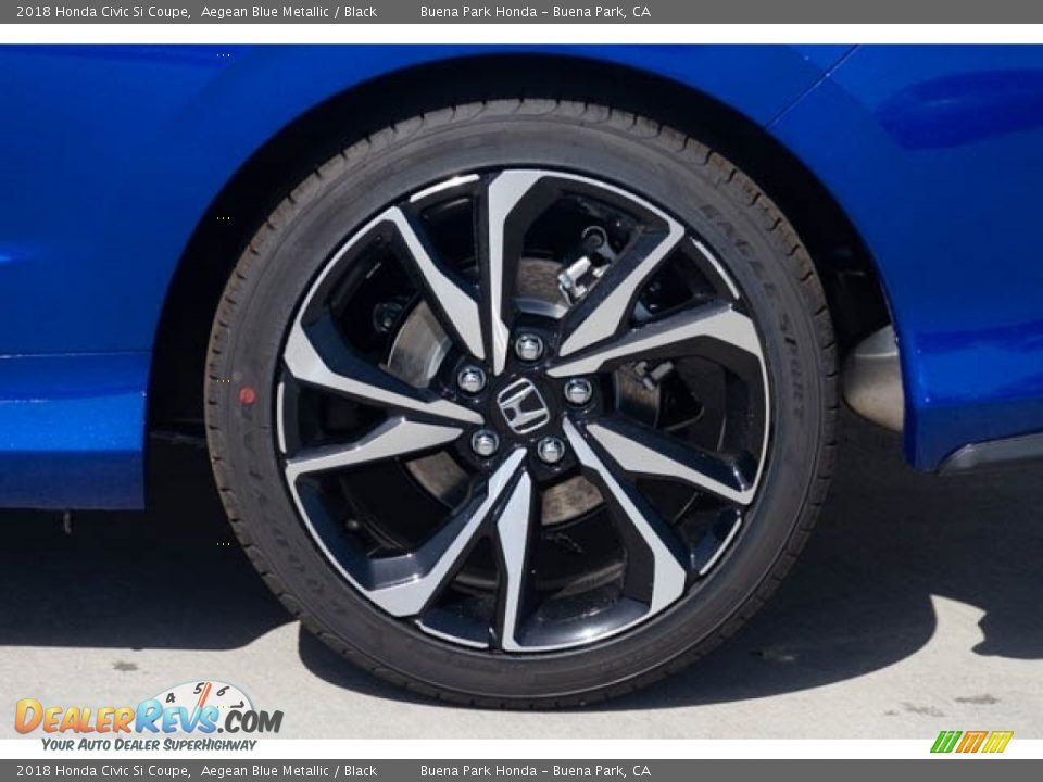 2018 Honda Civic Si Coupe Aegean Blue Metallic / Black Photo #14