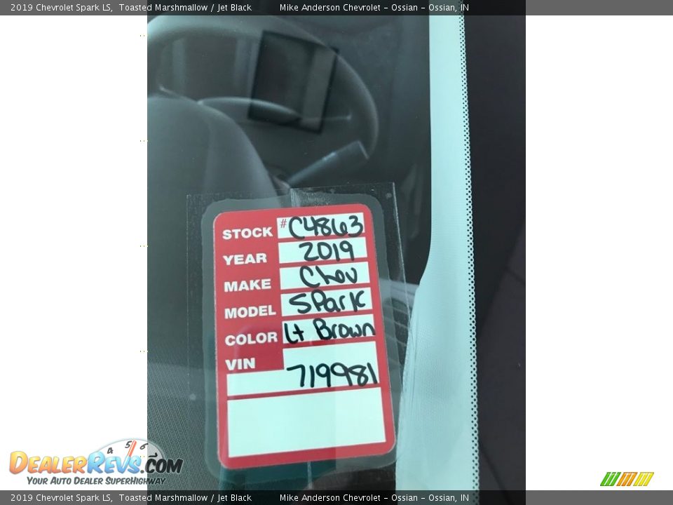 2019 Chevrolet Spark LS Toasted Marshmallow / Jet Black Photo #19