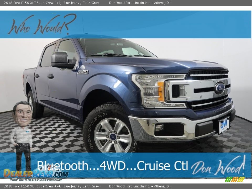 2018 Ford F150 XLT SuperCrew 4x4 Blue Jeans / Earth Gray Photo #1