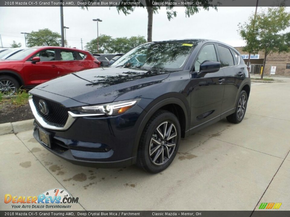2018 Mazda CX-5 Grand Touring AWD Deep Crystal Blue Mica / Parchment Photo #1