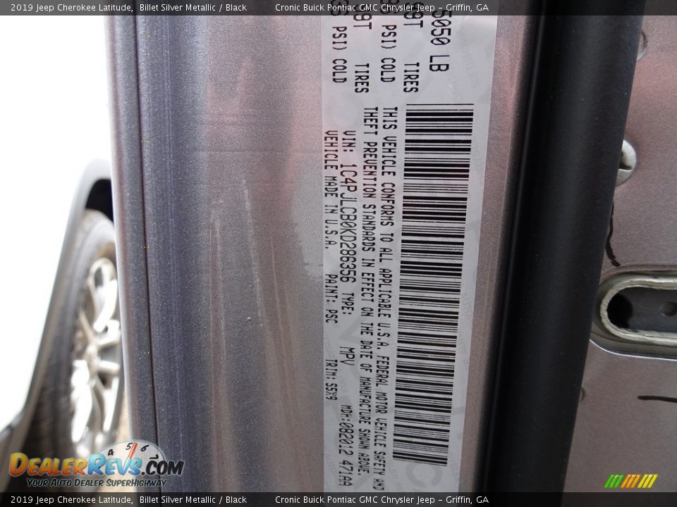 2019 Jeep Cherokee Latitude Billet Silver Metallic / Black Photo #13