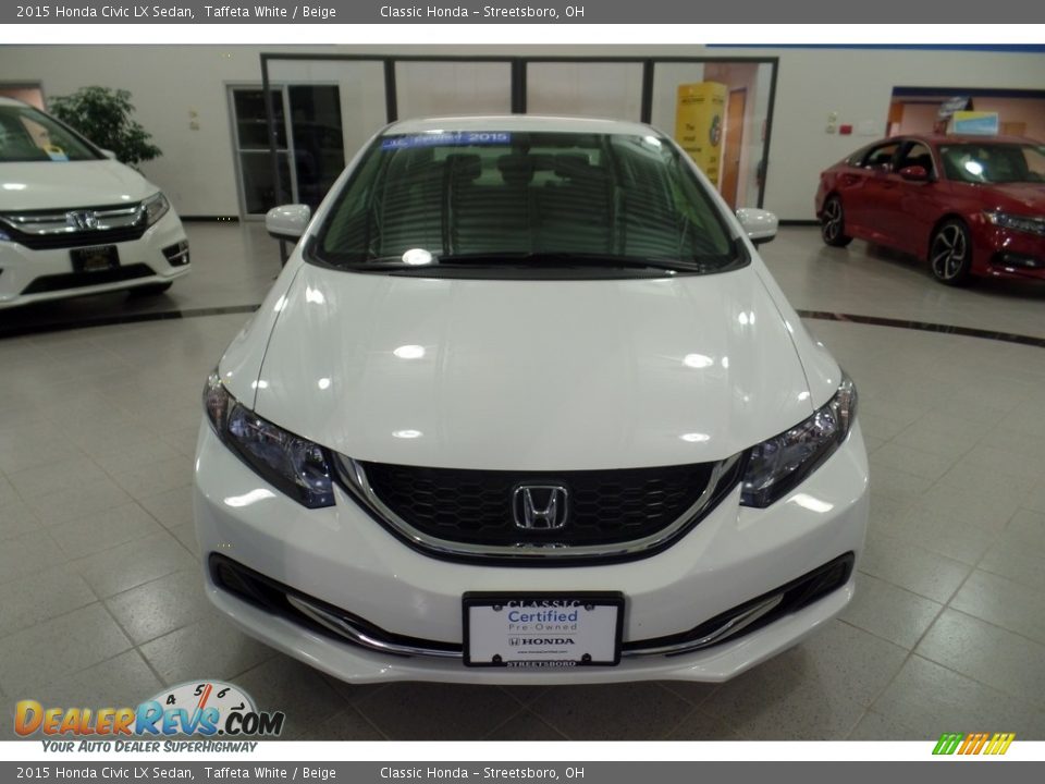 2015 Honda Civic LX Sedan Taffeta White / Beige Photo #2