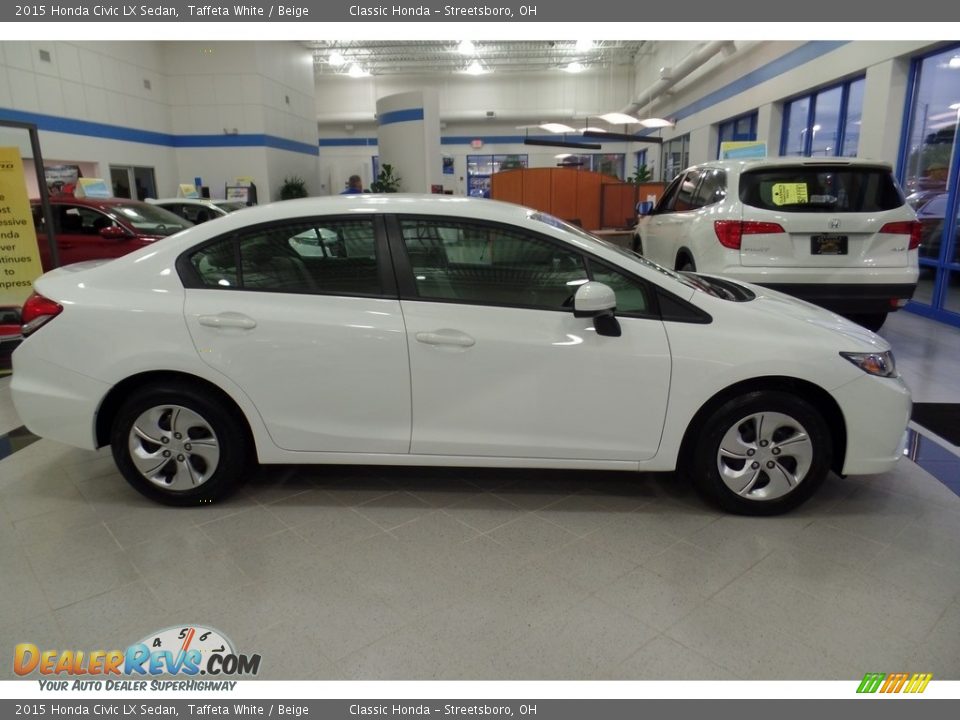 2015 Honda Civic LX Sedan Taffeta White / Beige Photo #4