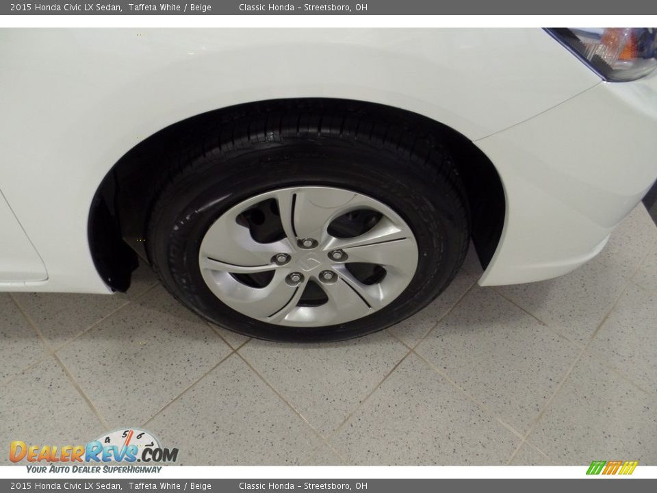 2015 Honda Civic LX Sedan Taffeta White / Beige Photo #5