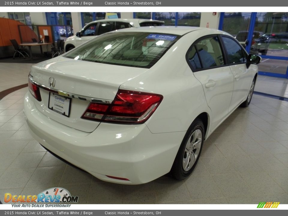 2015 Honda Civic LX Sedan Taffeta White / Beige Photo #7