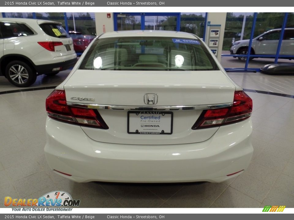 2015 Honda Civic LX Sedan Taffeta White / Beige Photo #8