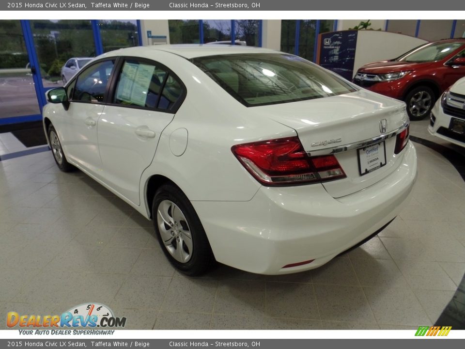 2015 Honda Civic LX Sedan Taffeta White / Beige Photo #9