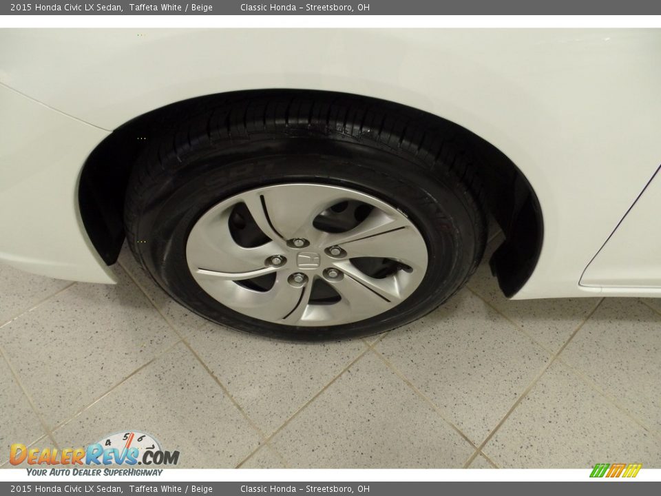 2015 Honda Civic LX Sedan Taffeta White / Beige Photo #12