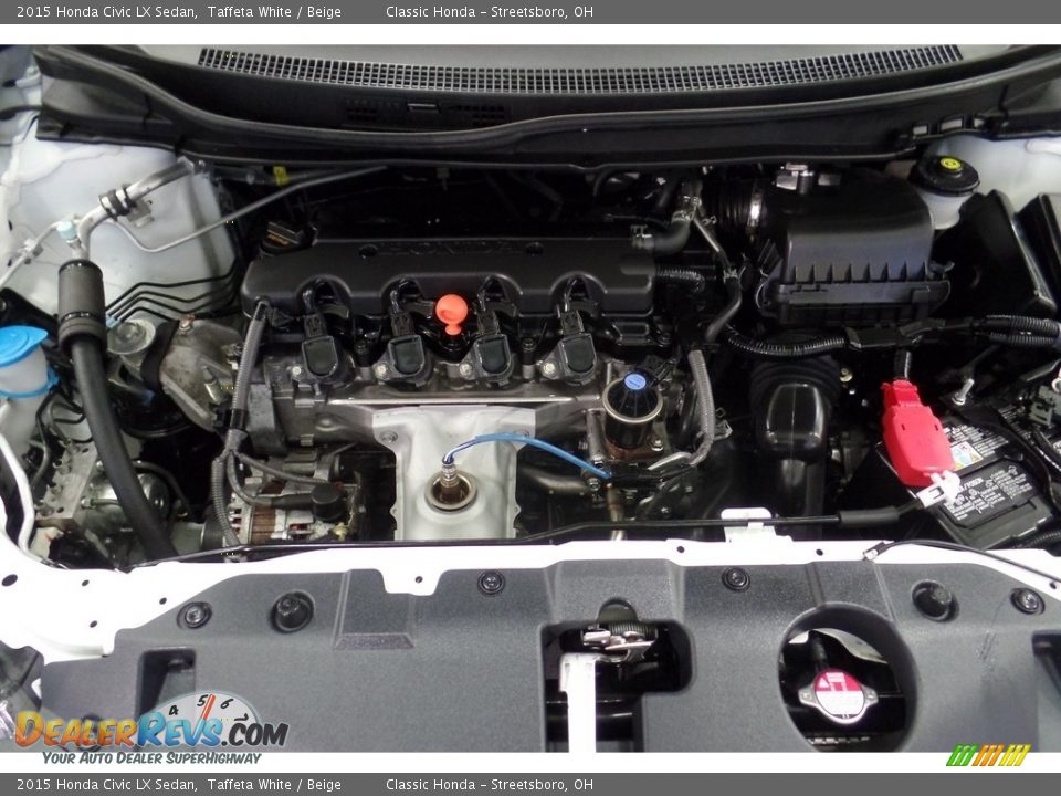 2015 Honda Civic LX Sedan Taffeta White / Beige Photo #13