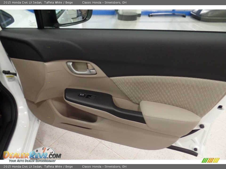 2015 Honda Civic LX Sedan Taffeta White / Beige Photo #14