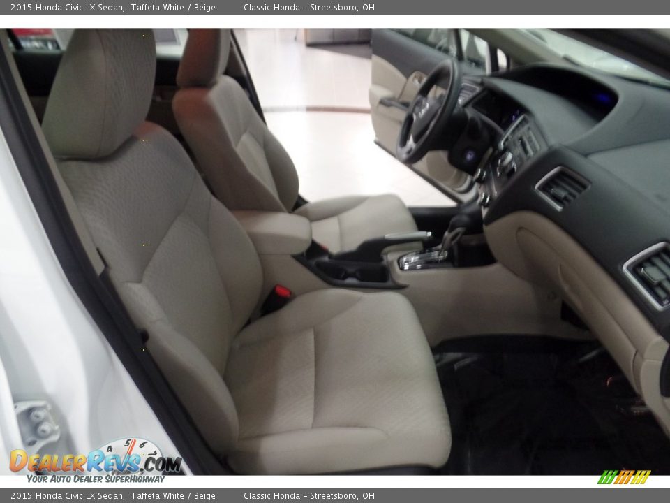 2015 Honda Civic LX Sedan Taffeta White / Beige Photo #16