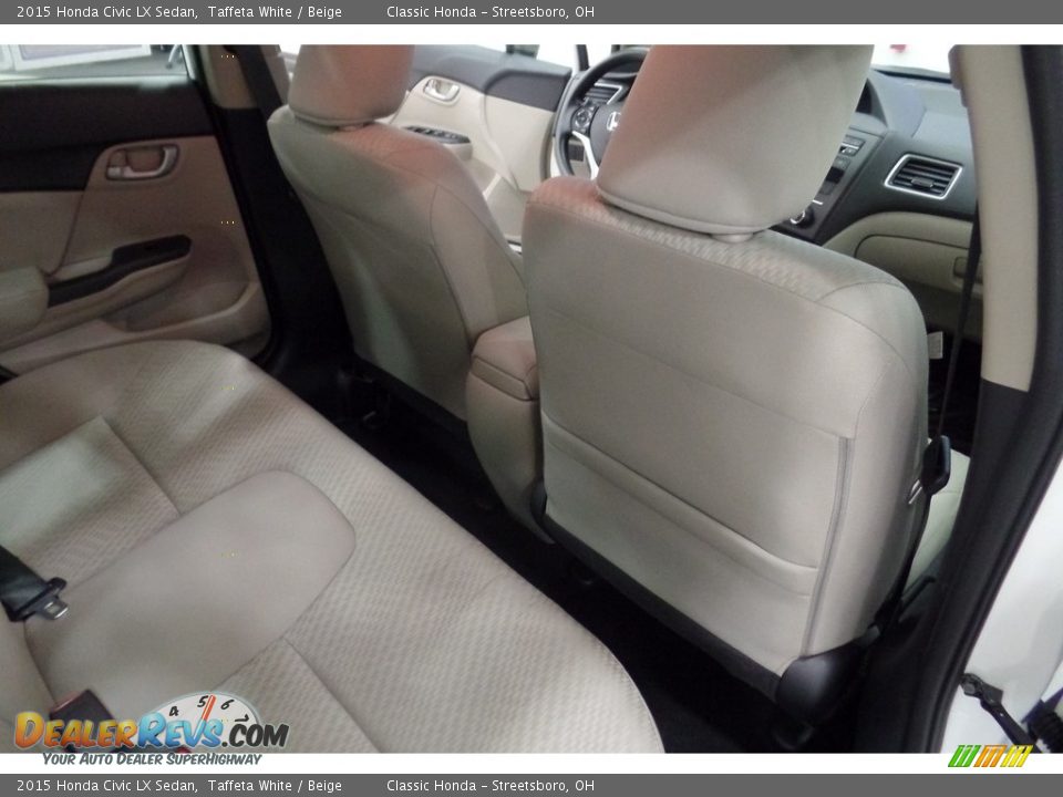 2015 Honda Civic LX Sedan Taffeta White / Beige Photo #18
