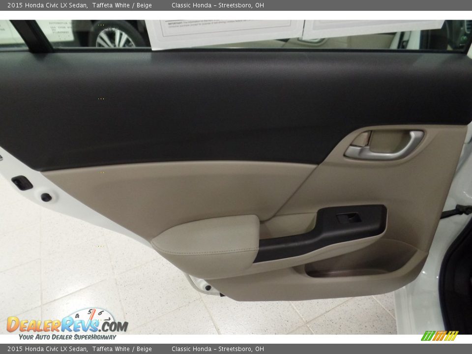 2015 Honda Civic LX Sedan Taffeta White / Beige Photo #22