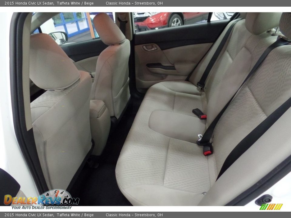 2015 Honda Civic LX Sedan Taffeta White / Beige Photo #24