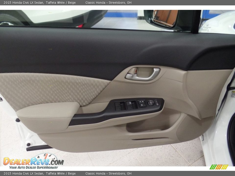 2015 Honda Civic LX Sedan Taffeta White / Beige Photo #25