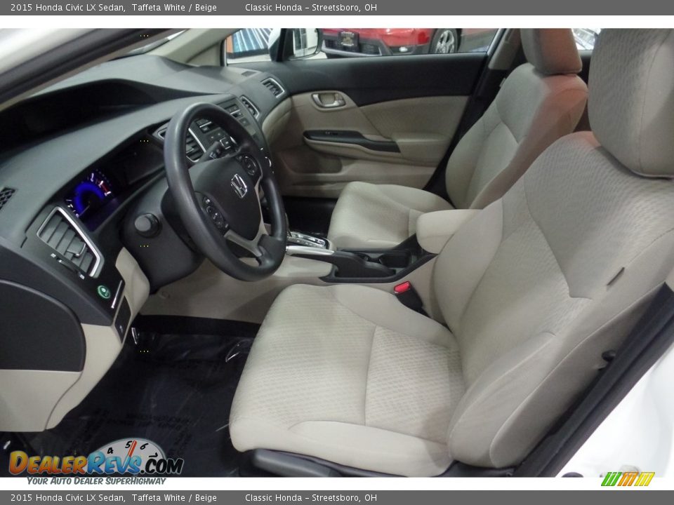2015 Honda Civic LX Sedan Taffeta White / Beige Photo #27