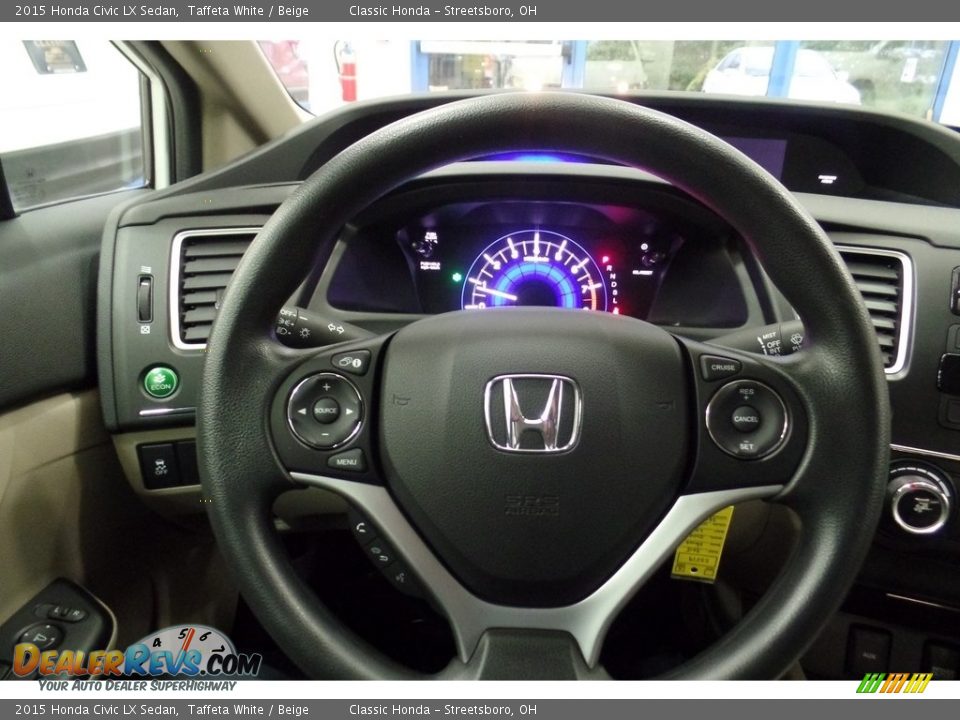2015 Honda Civic LX Sedan Taffeta White / Beige Photo #28