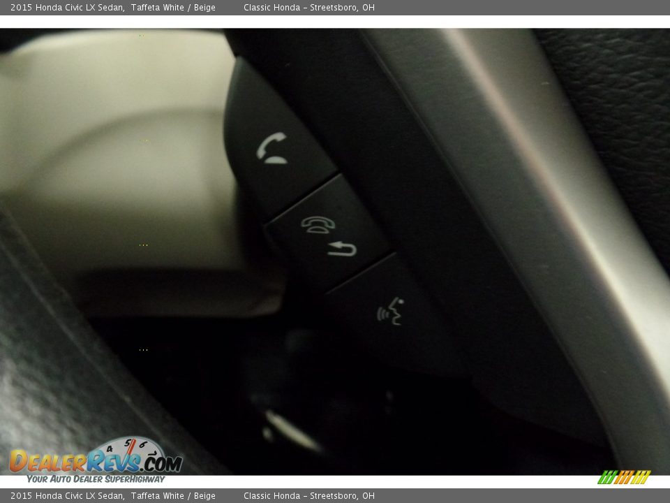 2015 Honda Civic LX Sedan Taffeta White / Beige Photo #30