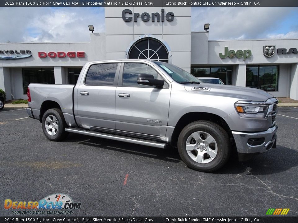 2019 Ram 1500 Big Horn Crew Cab 4x4 Billett Silver Metallic / Black/Diesel Gray Photo #1