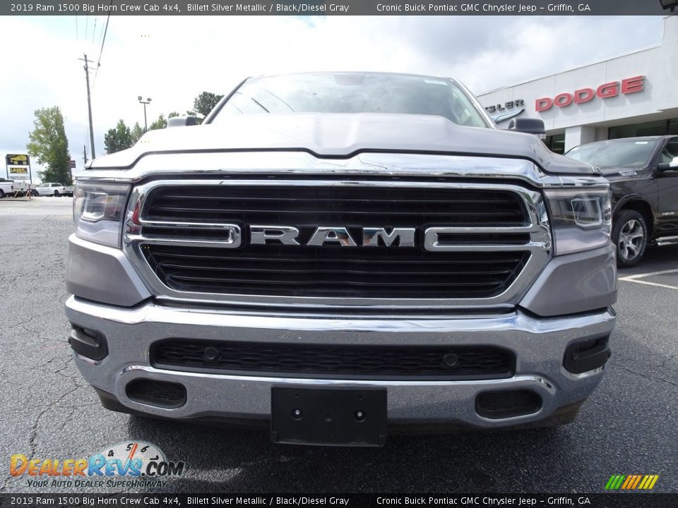 2019 Ram 1500 Big Horn Crew Cab 4x4 Billett Silver Metallic / Black/Diesel Gray Photo #2