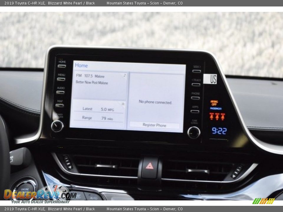 2019 Toyota C-HR XLE Blizzard White Pearl / Black Photo #9