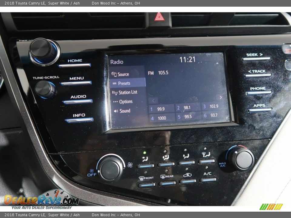 2018 Toyota Camry LE Super White / Ash Photo #22