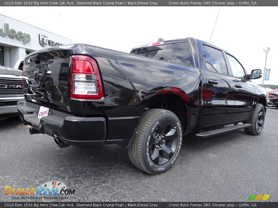 2019 Ram 1500 Big Horn Crew Cab 4x4 Diamond Black Crystal Pearl / Black/Diesel Gray Photo #11