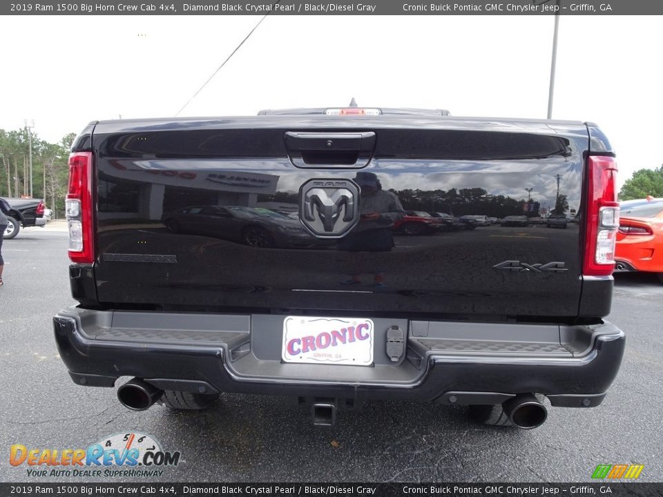 2019 Ram 1500 Big Horn Crew Cab 4x4 Diamond Black Crystal Pearl / Black/Diesel Gray Photo #12