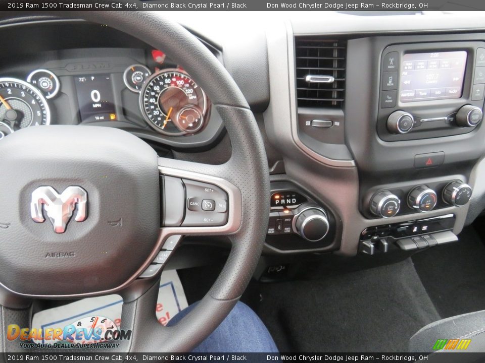 2019 Ram 1500 Tradesman Crew Cab 4x4 Diamond Black Crystal Pearl / Black Photo #29