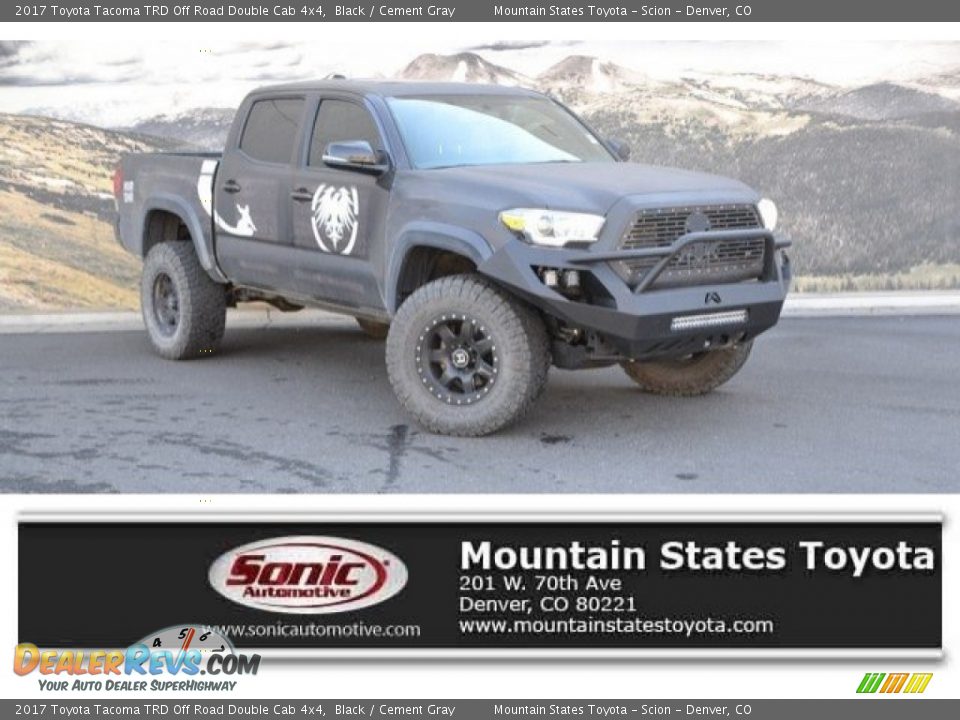 2017 Toyota Tacoma TRD Off Road Double Cab 4x4 Black / Cement Gray Photo #1
