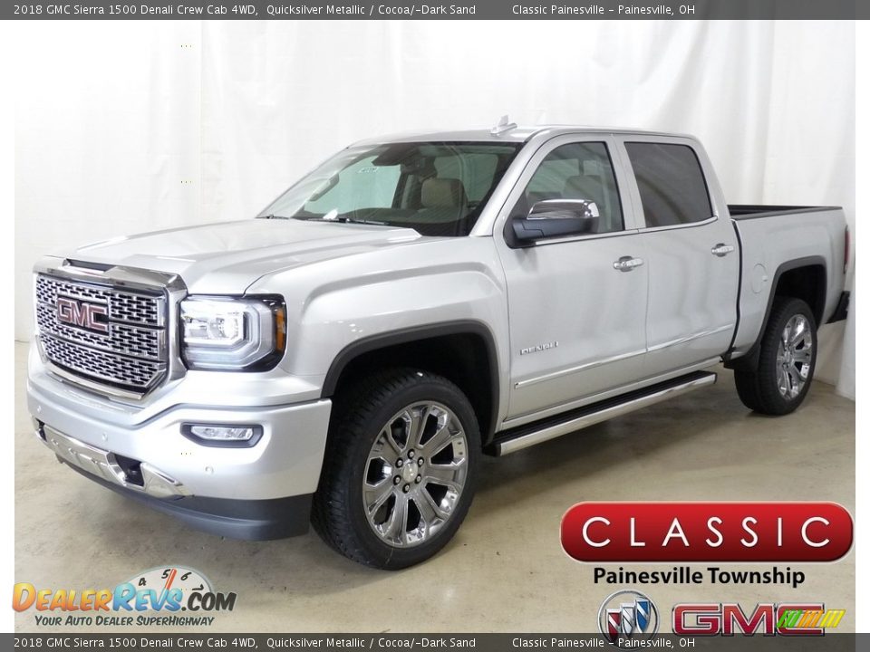 2018 GMC Sierra 1500 Denali Crew Cab 4WD Quicksilver Metallic / Cocoa/­Dark Sand Photo #1