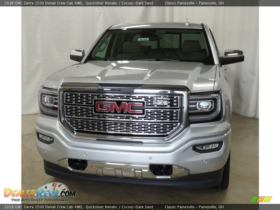 2018 GMC Sierra 1500 Denali Crew Cab 4WD Quicksilver Metallic / Cocoa/­Dark Sand Photo #4