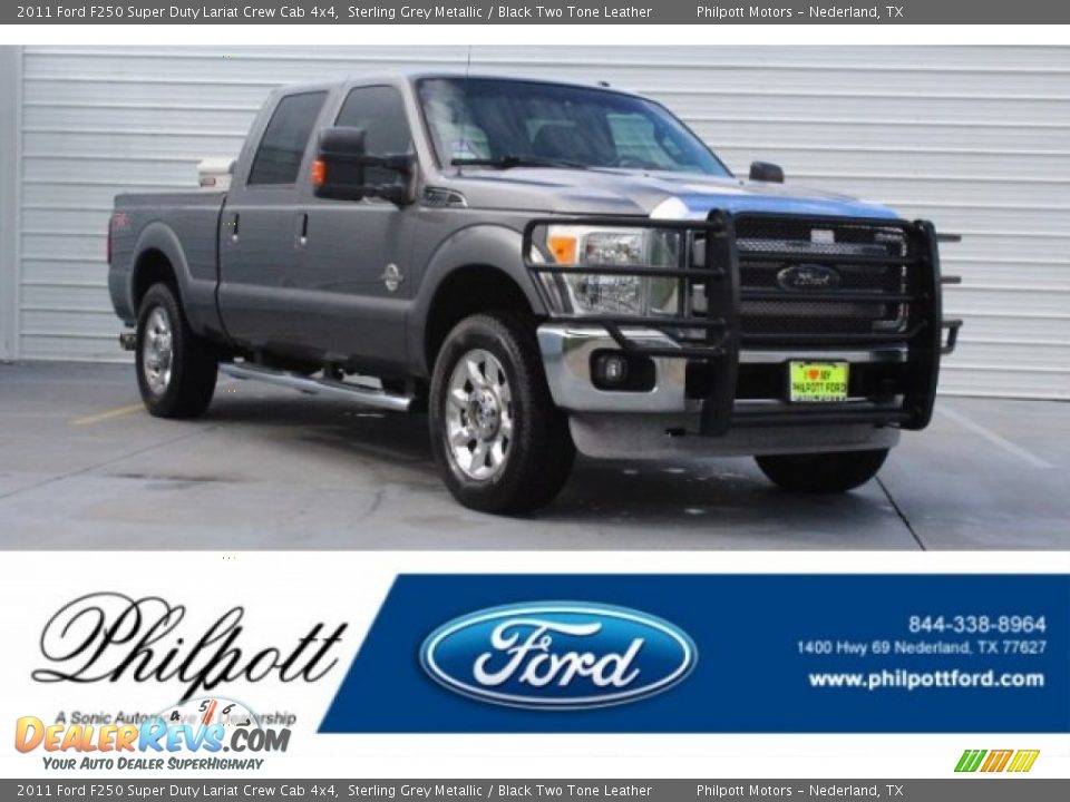 2011 Ford F250 Super Duty Lariat Crew Cab 4x4 Sterling Grey Metallic / Black Two Tone Leather Photo #1