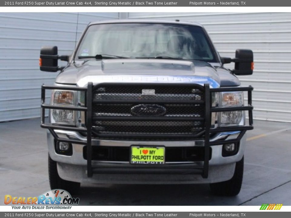 2011 Ford F250 Super Duty Lariat Crew Cab 4x4 Sterling Grey Metallic / Black Two Tone Leather Photo #2