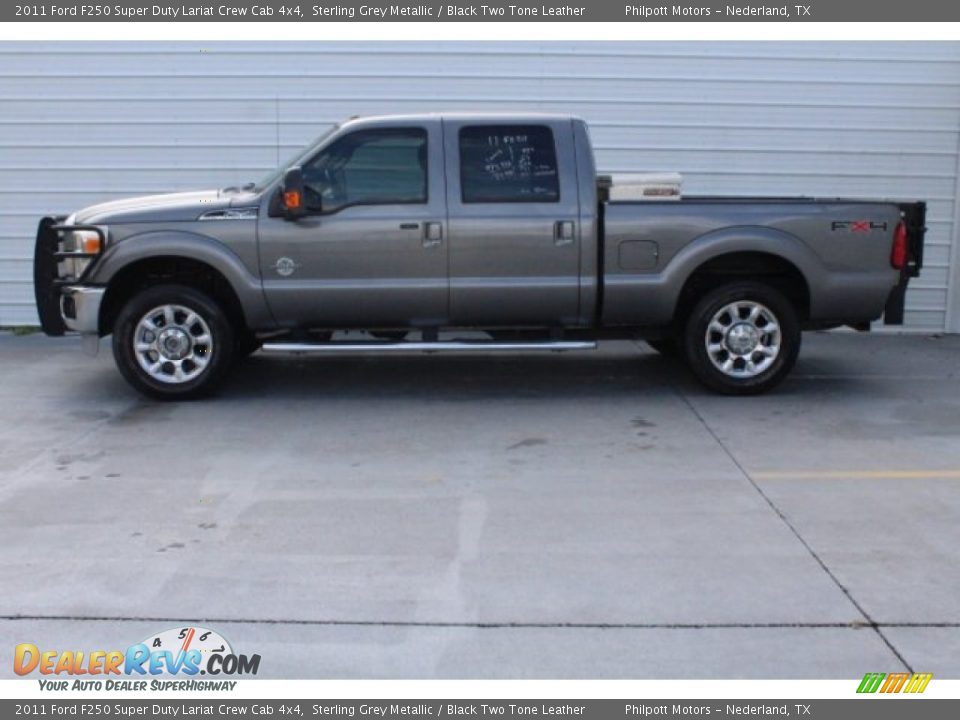 2011 Ford F250 Super Duty Lariat Crew Cab 4x4 Sterling Grey Metallic / Black Two Tone Leather Photo #6