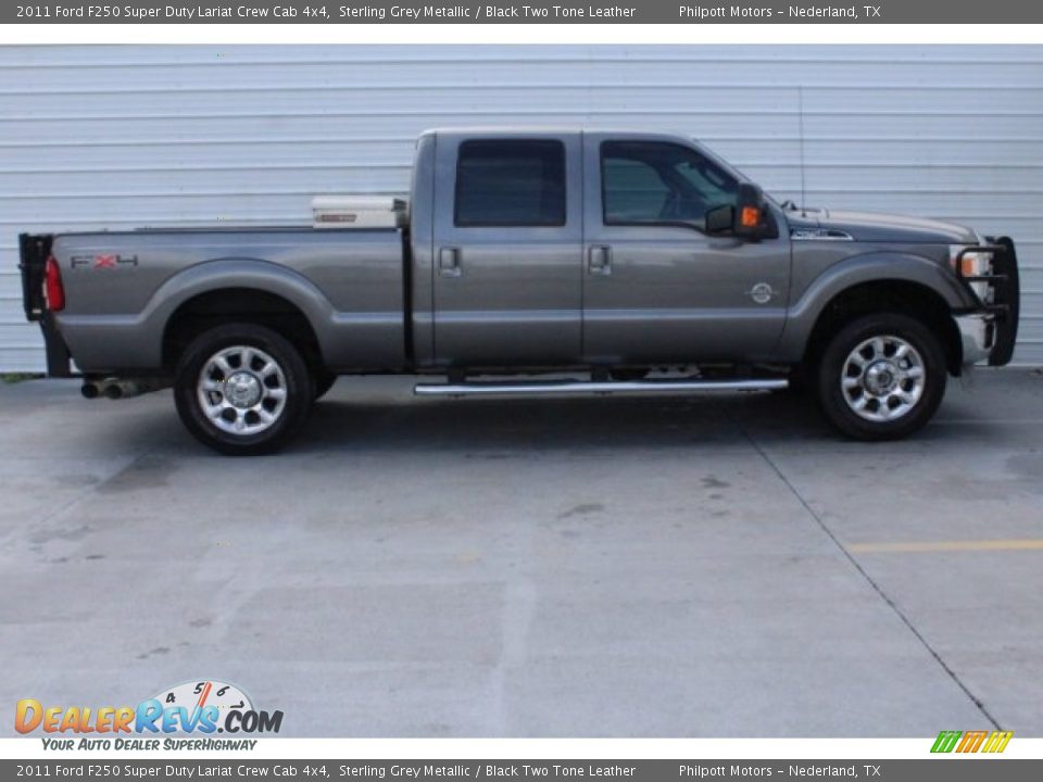 2011 Ford F250 Super Duty Lariat Crew Cab 4x4 Sterling Grey Metallic / Black Two Tone Leather Photo #10
