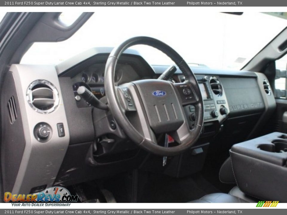 2011 Ford F250 Super Duty Lariat Crew Cab 4x4 Sterling Grey Metallic / Black Two Tone Leather Photo #14
