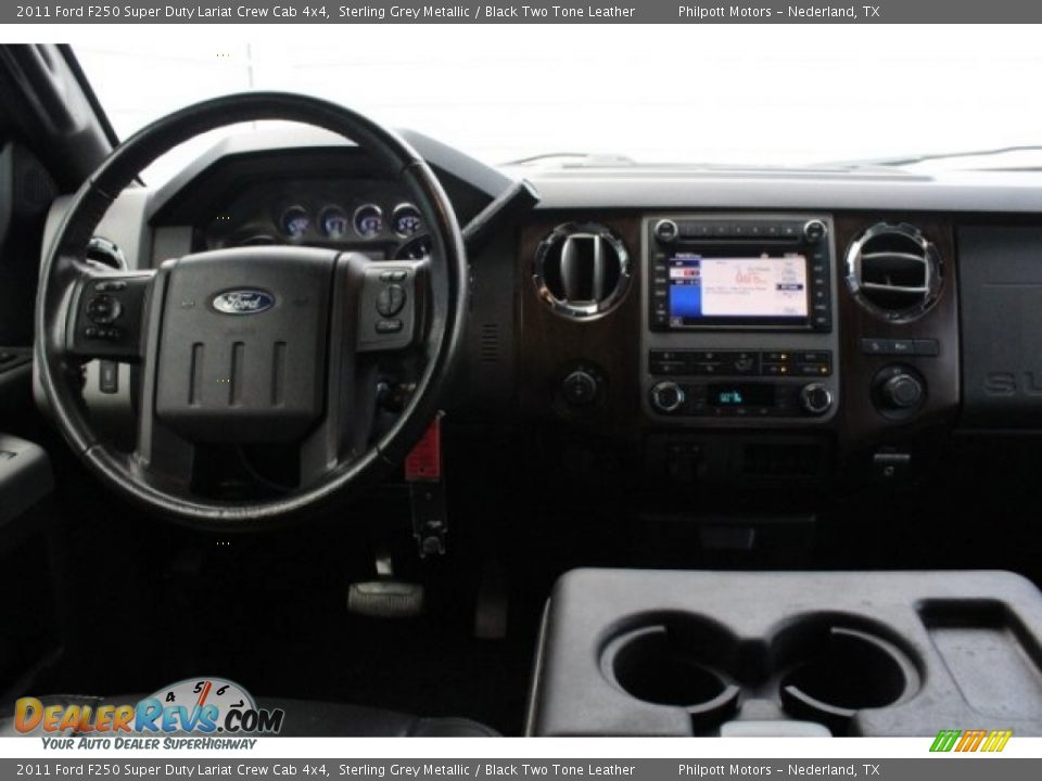 2011 Ford F250 Super Duty Lariat Crew Cab 4x4 Sterling Grey Metallic / Black Two Tone Leather Photo #24