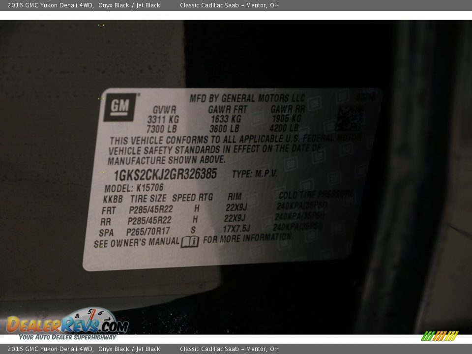 2016 GMC Yukon Denali 4WD Onyx Black / Jet Black Photo #31