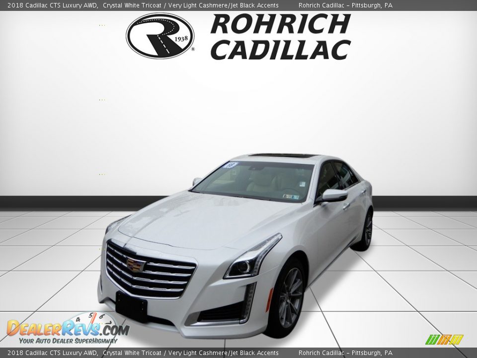 2018 Cadillac CTS Luxury AWD Crystal White Tricoat / Very Light Cashmere/Jet Black Accents Photo #1