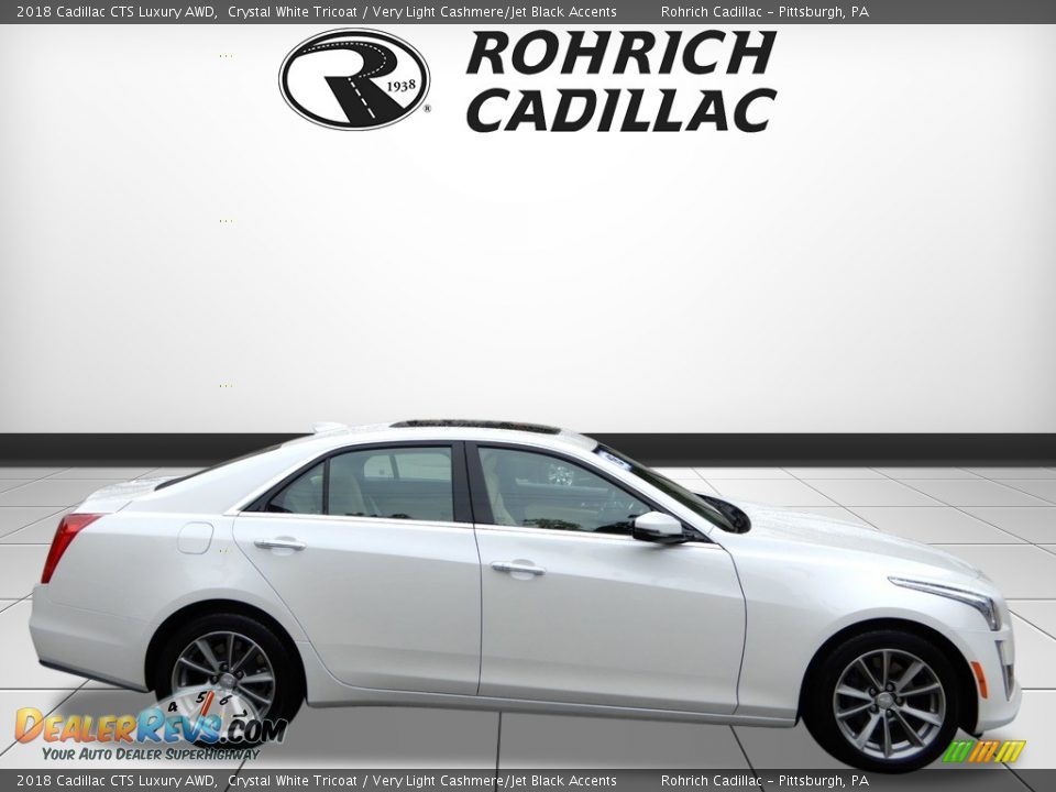 2018 Cadillac CTS Luxury AWD Crystal White Tricoat / Very Light Cashmere/Jet Black Accents Photo #6