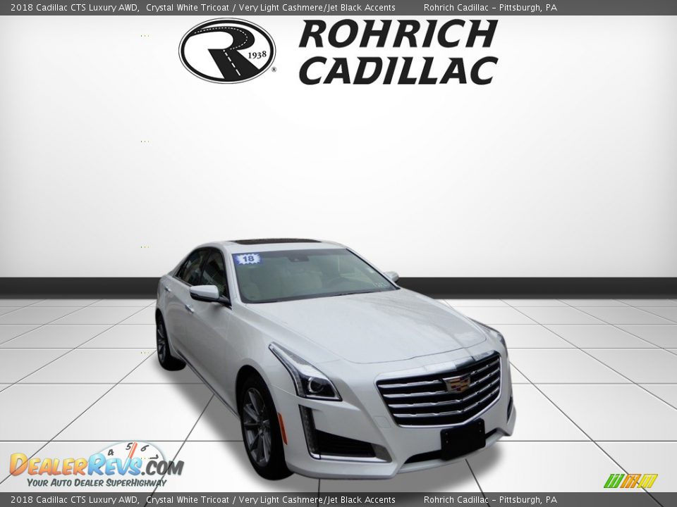 2018 Cadillac CTS Luxury AWD Crystal White Tricoat / Very Light Cashmere/Jet Black Accents Photo #7