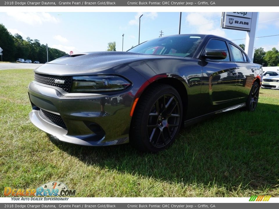 2018 Dodge Charger Daytona Granite Pearl / Brazen Gold/Black Photo #3