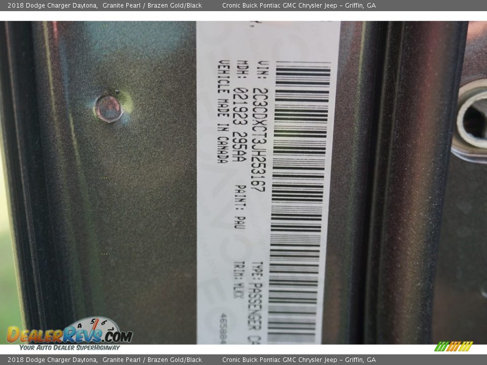 2018 Dodge Charger Daytona Granite Pearl / Brazen Gold/Black Photo #15