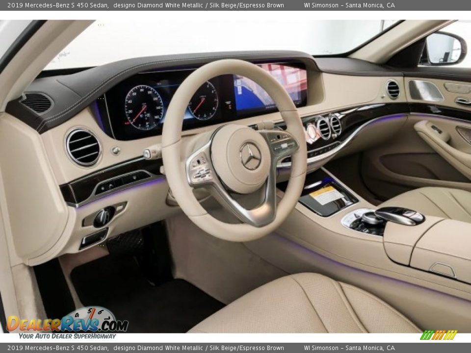 Silk Beige/Espresso Brown Interior - 2019 Mercedes-Benz S 450 Sedan Photo #4