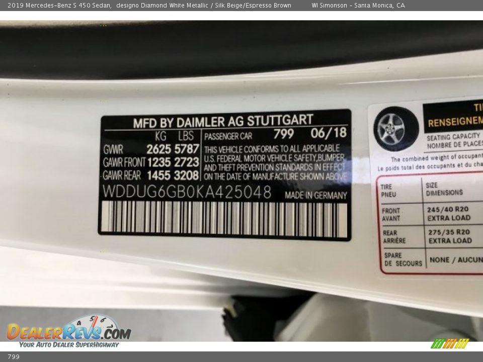 Mercedes-Benz Color Code 799 designo Diamond White Metallic