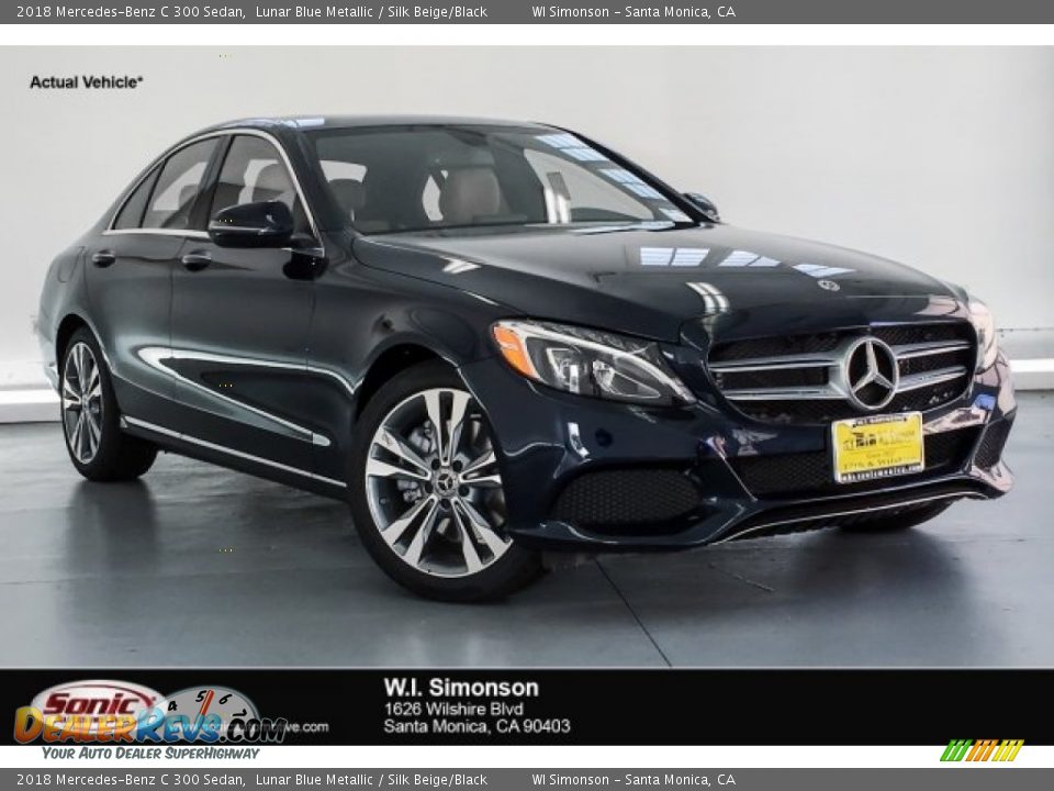 2018 Mercedes-Benz C 300 Sedan Lunar Blue Metallic / Silk Beige/Black Photo #1