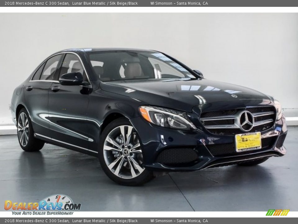 2018 Mercedes-Benz C 300 Sedan Lunar Blue Metallic / Silk Beige/Black Photo #12