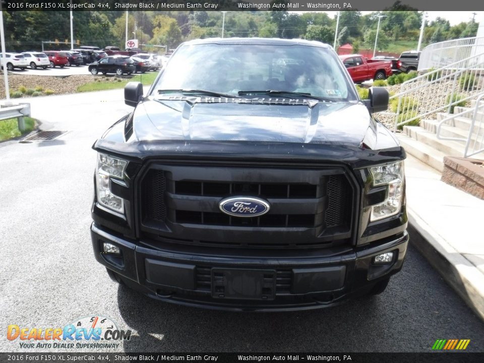 2016 Ford F150 XL SuperCab 4x4 Shadow Black / Medium Earth Gray Photo #6